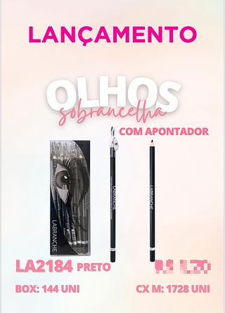 Lápis para Olhos Preto com Apontador /12pçs Labranche