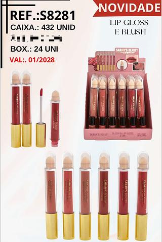 Lip Gloss + Blush c24pçs Sarah´s Beauty