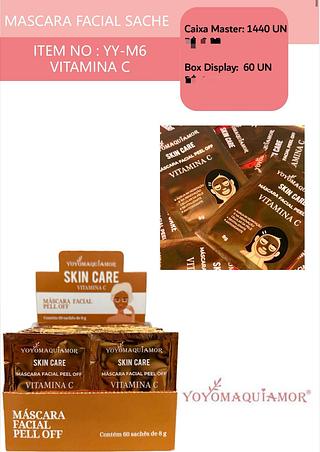 Mascara facial sache VITAMINA C c/60pcs YOYO MAQUIAMOR