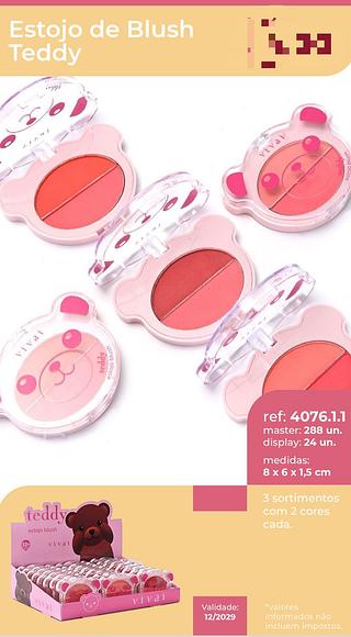 Estojo de Blush Teddy /24unid Vivai