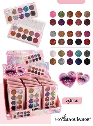 Paleta de glitter /24pcs Yoyo maquiamor