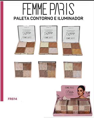 Paleta contorno e iluminador /24pcs Femme Paris