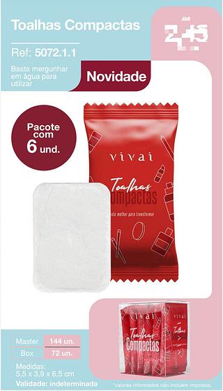 Toalhas compactas c/72pcs VIVAI