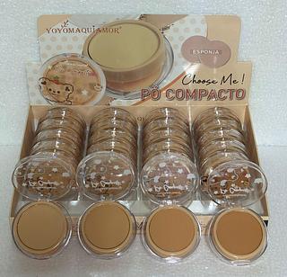Pó Compacto cm Esponja c/24pçs Yoyo Maquiagem