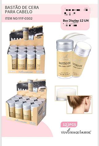 Bastao de cera para cabelo /12pcs YOYO MAQUIAMOR