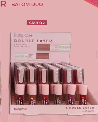 Batom duo double layer c/36pcs RUBY ROSE