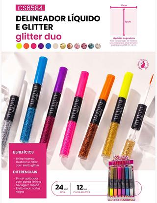 Delineador liquido e glitter c/24pcs PINK 21