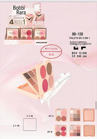 Paleta de 4em1 (blush+iluminador+sombra+po) /12pcs Bobbi Rara